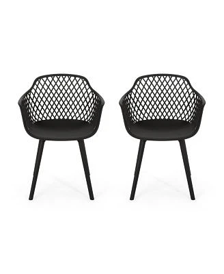 Flynama Set Of 2 Outdoor Dining Chair In Black