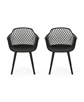 Flynama Set Of 2 Outdoor Dining Chair In Black