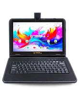 Linsay 10.1" Octa Core 256GB Storage Android 15 Tablet with Black Keyboard
