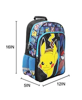 Pokemon Pikachu and Pokeball 16” Kid s Backpack For School And Travel
