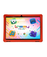 Linsay 10.1"Octa Core 256GB Storage Android 15 Tablet with Red Kids Defender Case