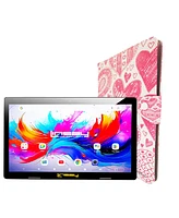 Linsay 10.1"Octa Core 256GB Storage Android 15 Tablet with Love shape Case