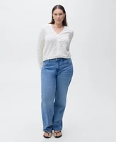 Mango Women's Openwork Detail Knit Cardigan