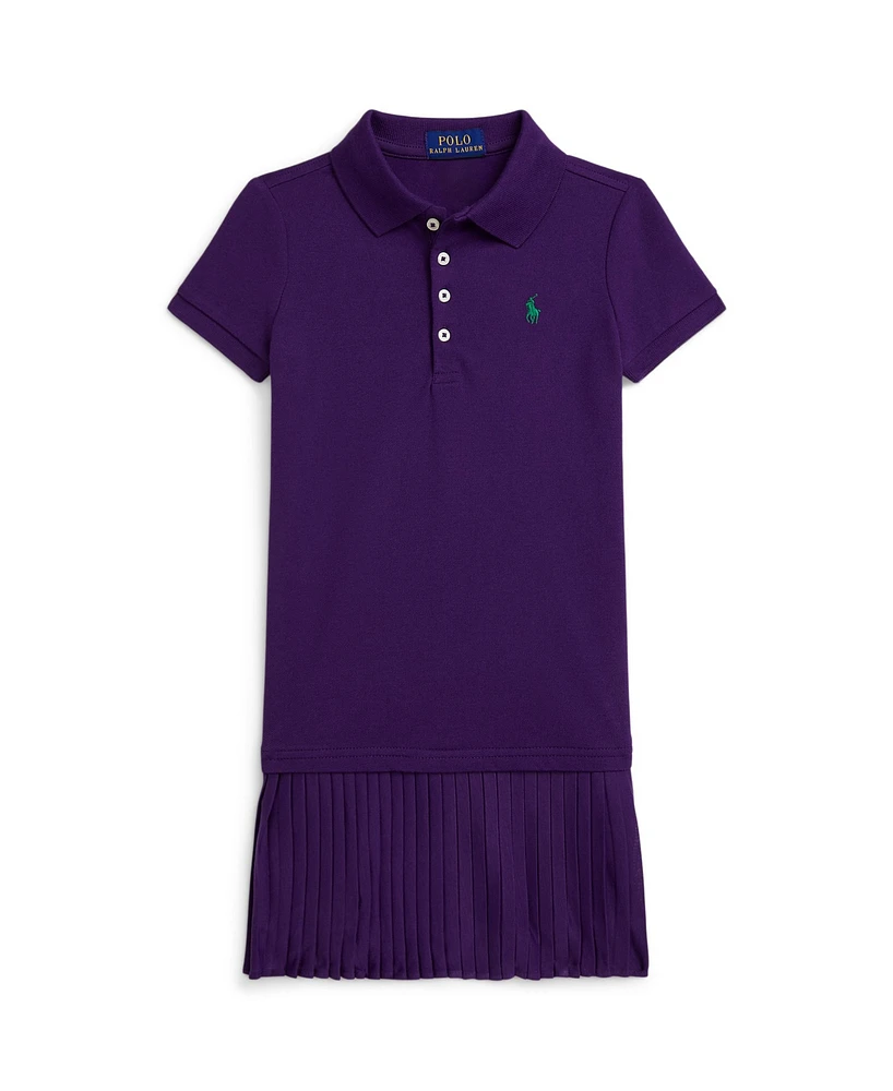 Polo Ralph Lauren Toddler and Little Girls Pleated Stretch Mesh Dress