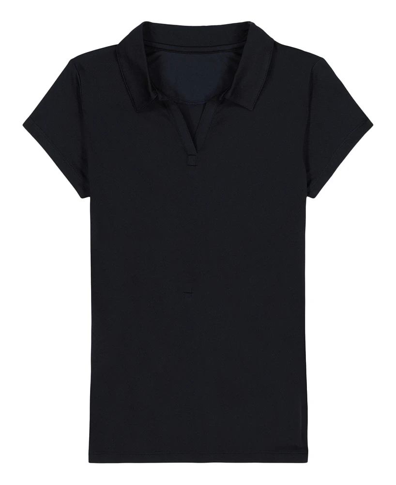 Nautica Big Girls Uniform Short Sleeve Performance Knit Polo Top