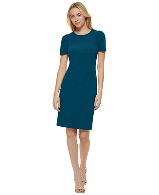 Calvin Klein Women's Short-Sleeve Scuba Sheath Dress