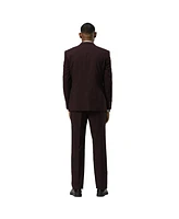Stacy Adams Big & Tall 3-Piece Paisley Jacket With Solid Vest And Pants Suit Peak Lapel