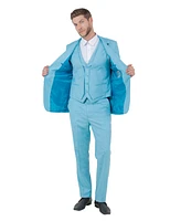 Stacy Adams Big & Tall Solid Textured 3-Piece Jacket With Vest And Pants Suit Notch Lapel