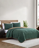 Eddie Bauer Solid Washed Microfiber Reversible 2-Pc. Quilt Set, Twin