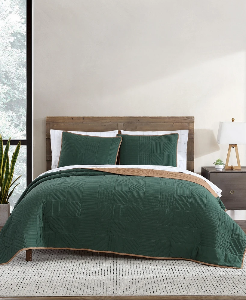 Eddie Bauer Solid Washed Microfiber Reversible 2-Pc. Quilt Set, Twin