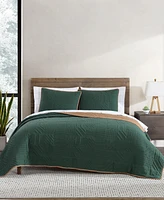 Eddie Bauer Solid Washed Microfiber Reversible 2-Pc. Quilt Set, Twin