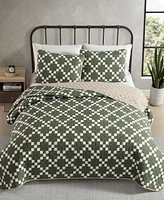 Eddie Bauer Diamond Floral Cotton Reversible -Pc. Quilt Set