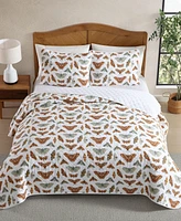 Eddie Bauer Wilford Butterfly Cotton Reversible 3-Pc. Quilt Set