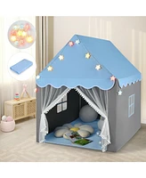 Kids Playhouse Tent with Star Lights and Mat