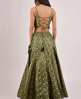 Raas Women's Rich Green Banarasi Lehenga Choli