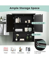 Volenca 2-Door Wall Mount Bathroom Storage Cabinet with Open Shelf