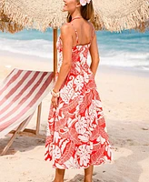 Cupshe Women's Pink Waters Tropical Maxi Beach Dress