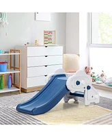 Kids Slide, Freestanding Baby Mini Play Climber Slide Set Hdpe/Anti-Slip Foot Pads/Non-Slip Widened Pedals for Indoor Outdoors Use (Blue)