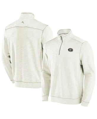 Tommy Bahama Men's Cream Georgia Bulldogs Tobago Bay Half-Zip Tri-Blend Sweatshirt