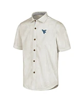 Tommy Bahama Men's White West Virginia Mountaineers Coconut Point Palm Vista IslandZone Camp Button-Up Shirt