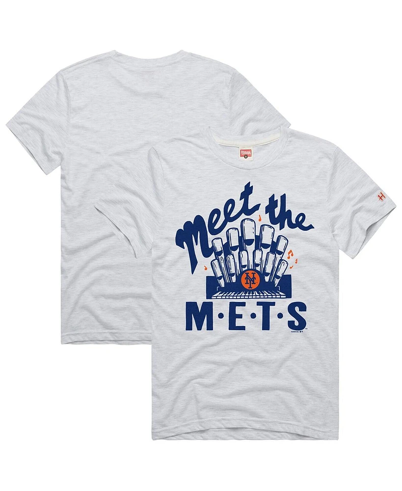 Homage Men's White New York Mets Hyper Local Tri-Blend T-Shirt