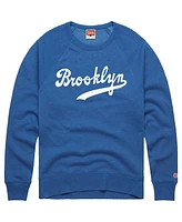 Homage Men's Royal Brooklyn Dodgers Retro Tri-Blend Pullover Sweatshirt