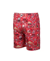 Wes & Willy Big Boys and Girls Scarlet San Francisco 49ers Luau Swim Trunks