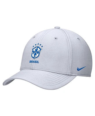 Nike Men's White Brazil National Team Rise Swoosh Performance Flex Hat
