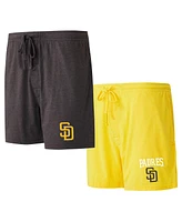Concepts Sport Men's 2-Pack Brown/Gold San Diego Padres Meter Sleep Shorts