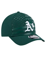New Era Men's Green Athletics American Flag 9FORTY M-Crown A-Frame Adjustable Hat