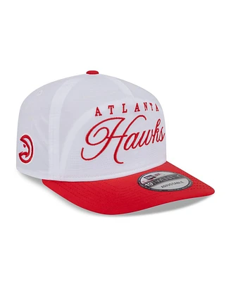 New Era Men's White/Red Atlanta Hawks 2025 Nba Draft On-Stage Nylon 19TWENTY Adjustable Hat