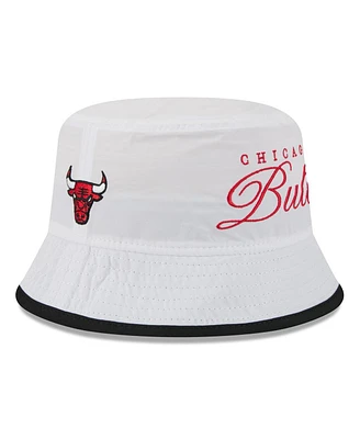 New Era Men's White/Black Chicago Bulls 2025 Nba Draft Nylon Bucket Hat