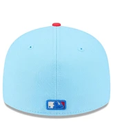 New Era Men's Light Blue/Red Athletics 2025 Fourth of July Low Profile 59FIFTY Fitted Hat