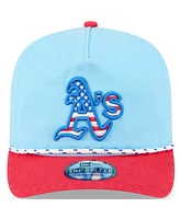 New Era Men's Light Blue/Red Athletics 2025 Fourth of July Golfer Snapback Hat