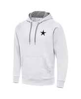 Antigua Men's White Dallas Cowboys Brushed Carbon Victory Pullover Hoodie