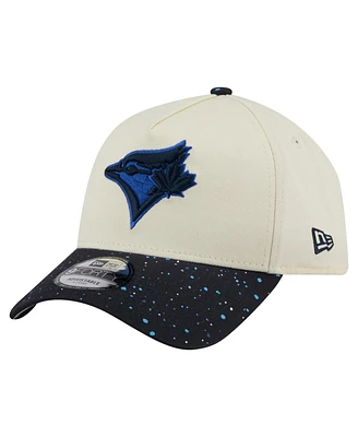 New Era Men's Cream Toronto Blue Jays Speckle A-Frame 9FORTY Adjustable Hat