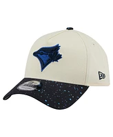 New Era Men's Cream Toronto Blue Jays Speckle A-Frame 9FORTY Adjustable Hat