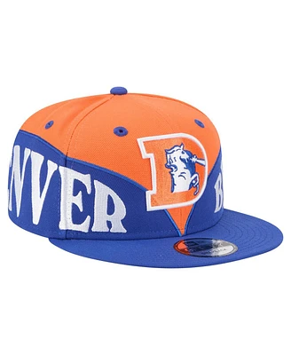 New Era Men's Orange/Royal Denver Broncos Split 9FIFTY Snapback Hat