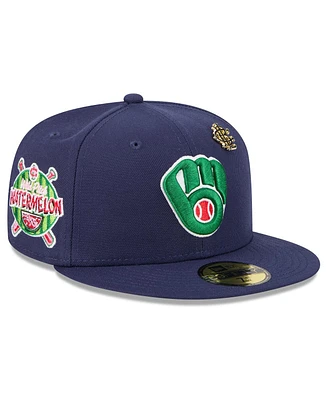 New Era Men's Navy Milwaukee Brewers 2025 Big League Chew 59FIFTY Fitted Hat