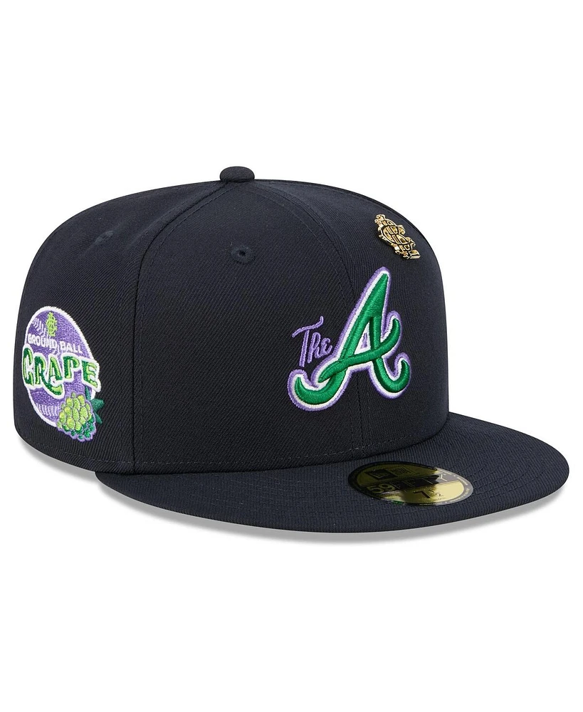 New Era Men's Navy Atlanta Braves 2025 Big League Chew 59FIFTY Fitted Hat
