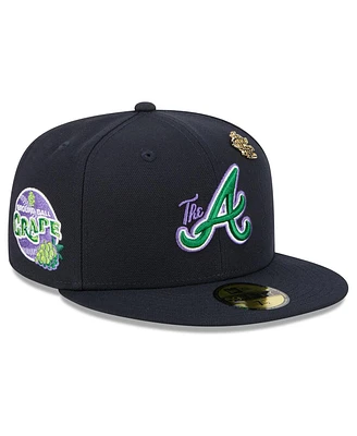 New Era Men's Navy Atlanta Braves 2025 Big League Chew 59FIFTY Fitted Hat