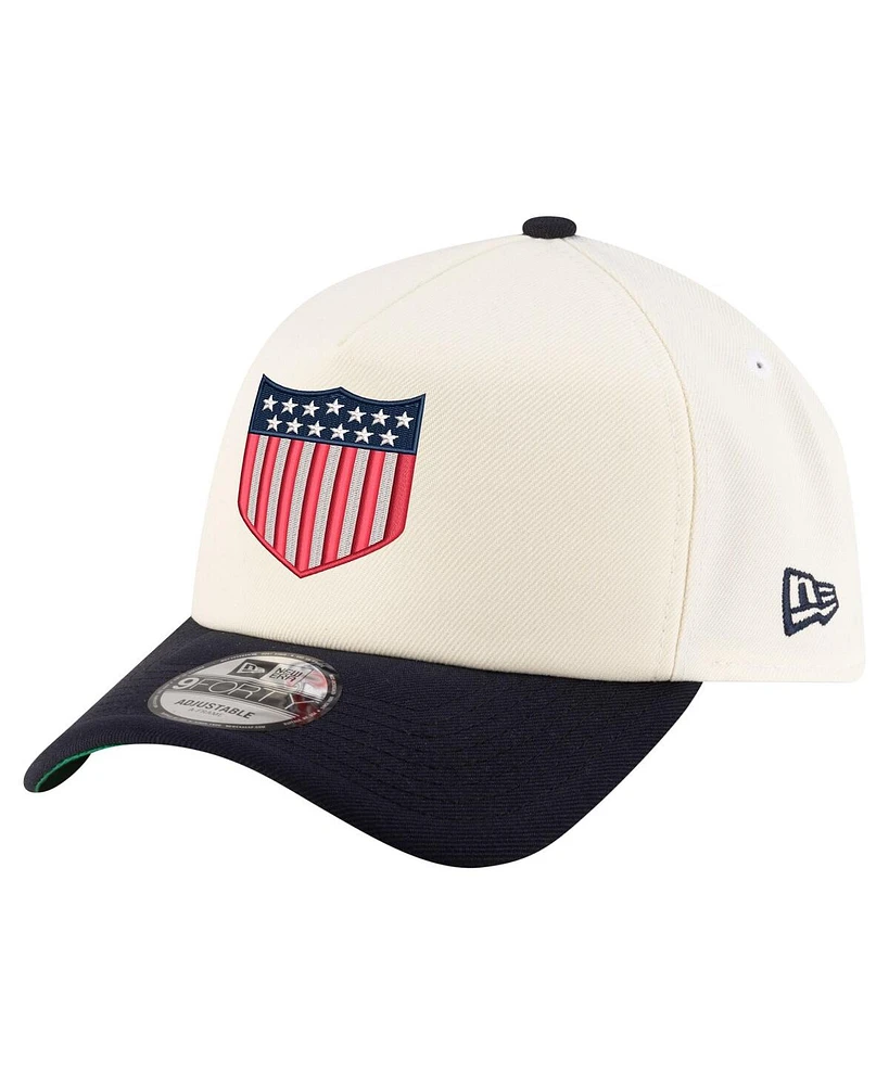 New Era Men's Cream Usmnt 1913 Retro Foam 9FORTY Adjustable Hat