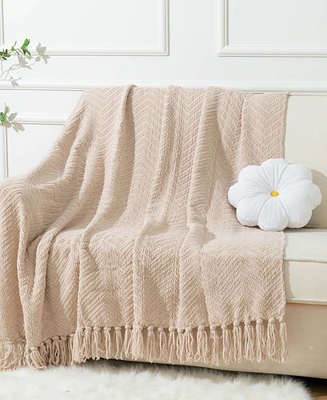Battilo Herringbone Chenille Knit Throw, 50" x 60"