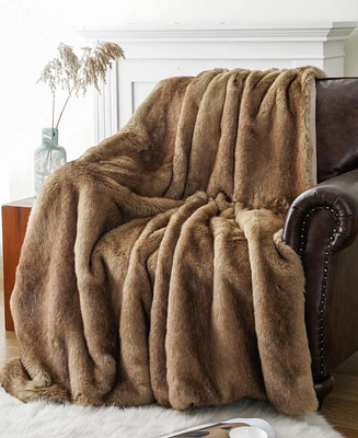 Battilo Luxury Tipped Faux Fur Throw, 60"x 80"