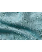 Kate Aurora Georgina Ultra Luxurious Raised Jacquard And Fringed Trimmed Austrian Window Valance - 52 in. W x 28 L, Silver