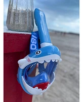 Sharky Blue Full Face Snorkel Mask – Anti-Fog, Safe Waterproof Underwater Snorkeling for Kids & Teenagers
