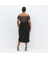 City Chic Women's Lace Glamour Midi Dress