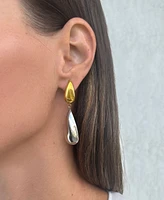 Adornia Two Tone Mixed Metal Teardrop Drop Earrings