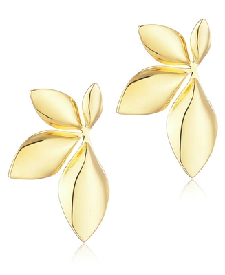 Adornia Gold Statement Flower Stud Earrings