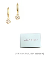 Adornia Cubic Zirconia Extra Mini Clover Dangle Huggie Earrings
